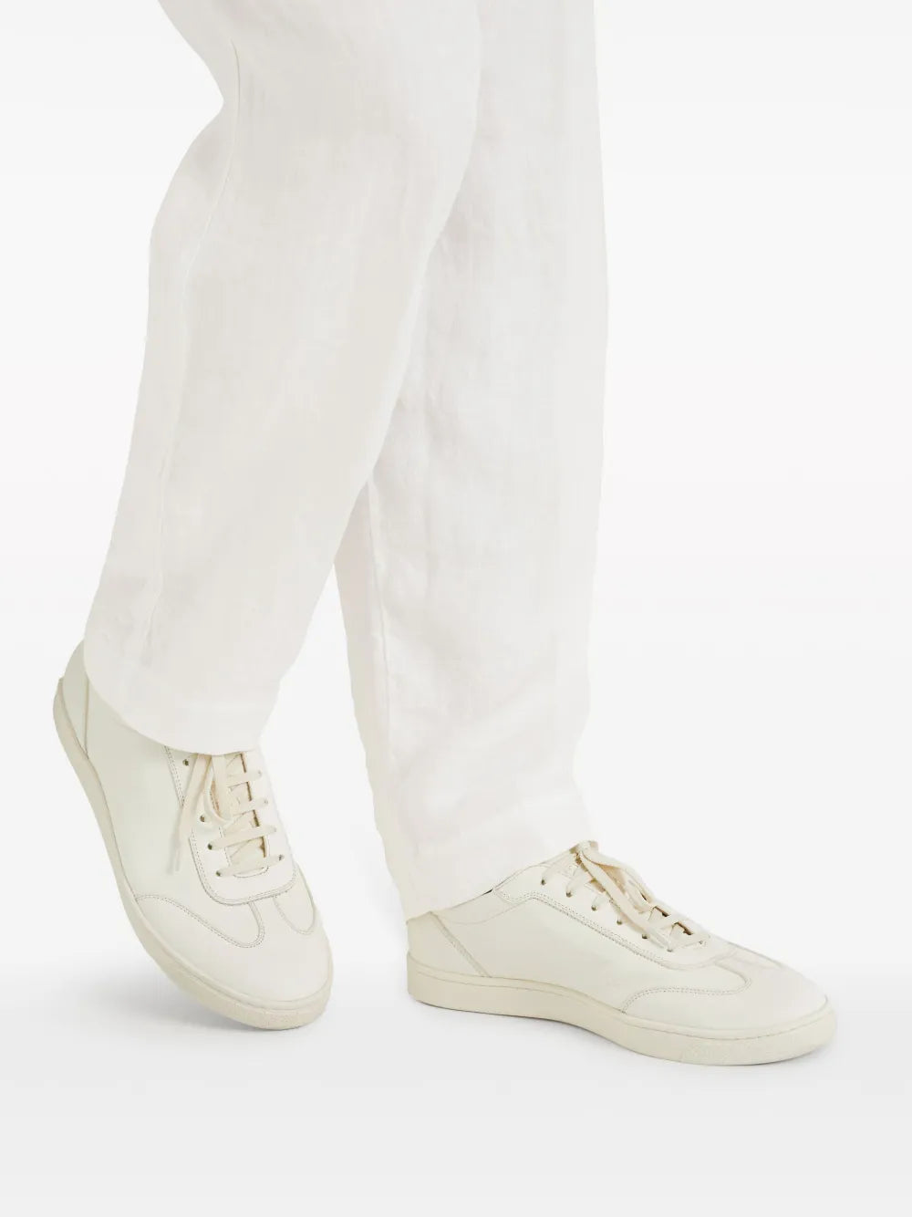 Brunello Cucinelli Logo-Print Panelled Low-Top Sneakers