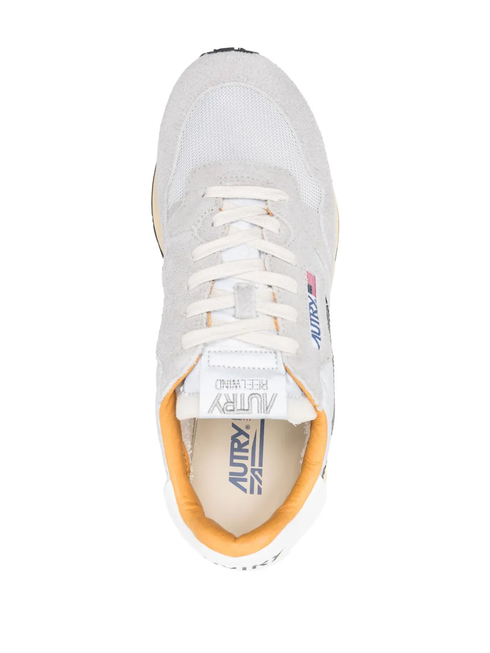Autry Reelwind Low Sand Cracked Leather And Nylon Sneakers