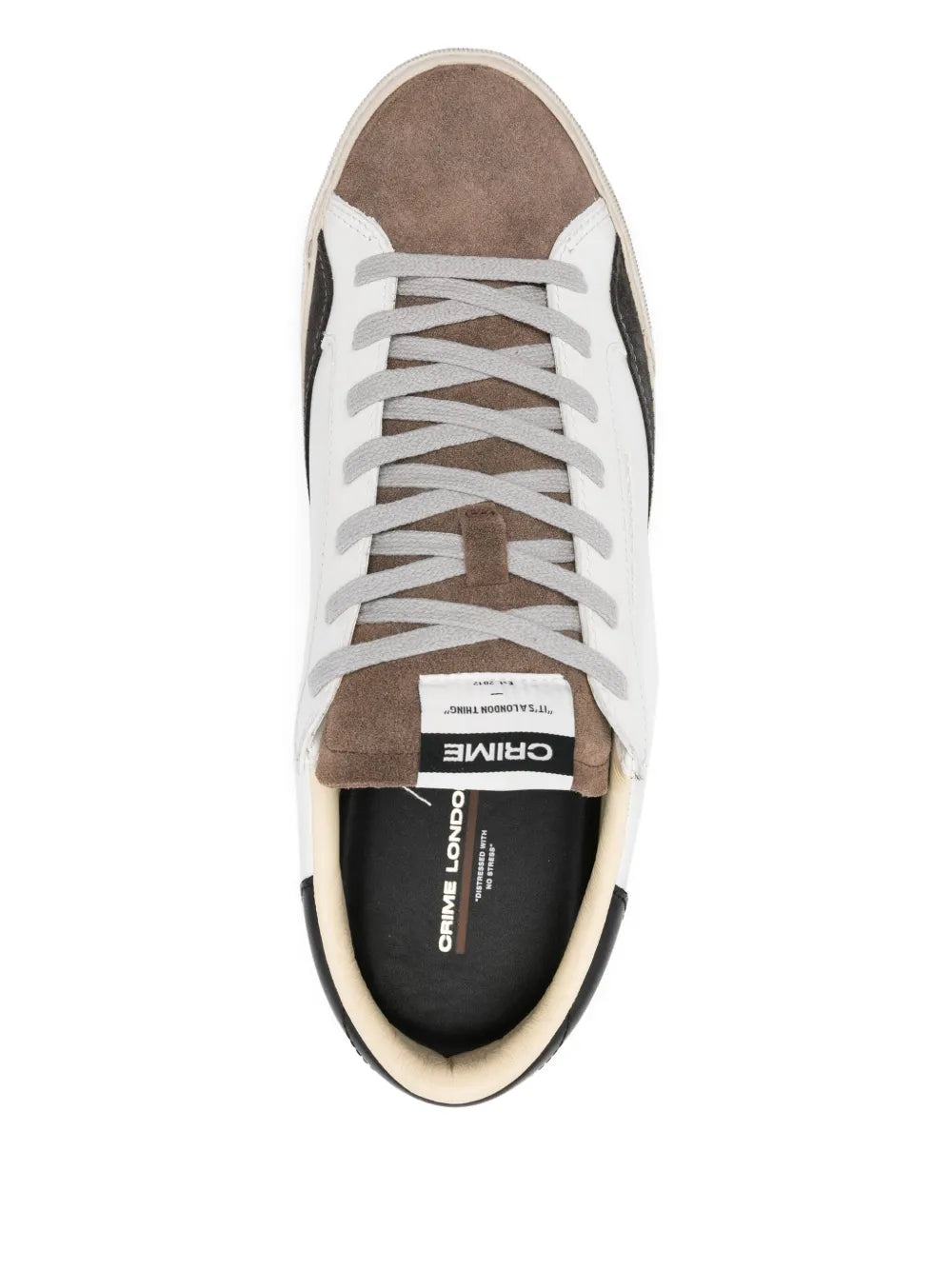 Crime London Distressed Downtown Leather-Suede Sneakers