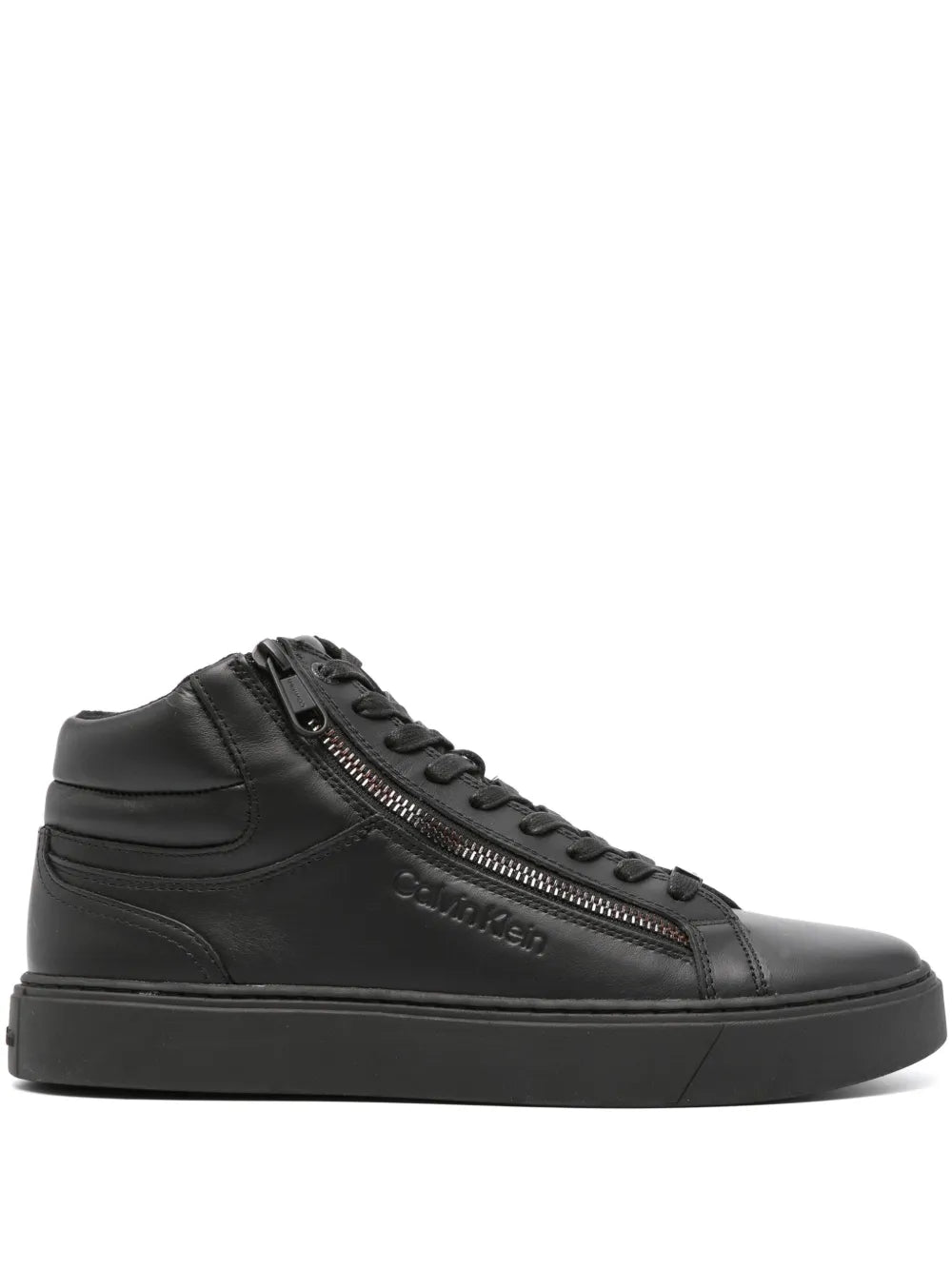 Calvin Klein Logo-Debossed Leather Sneakers