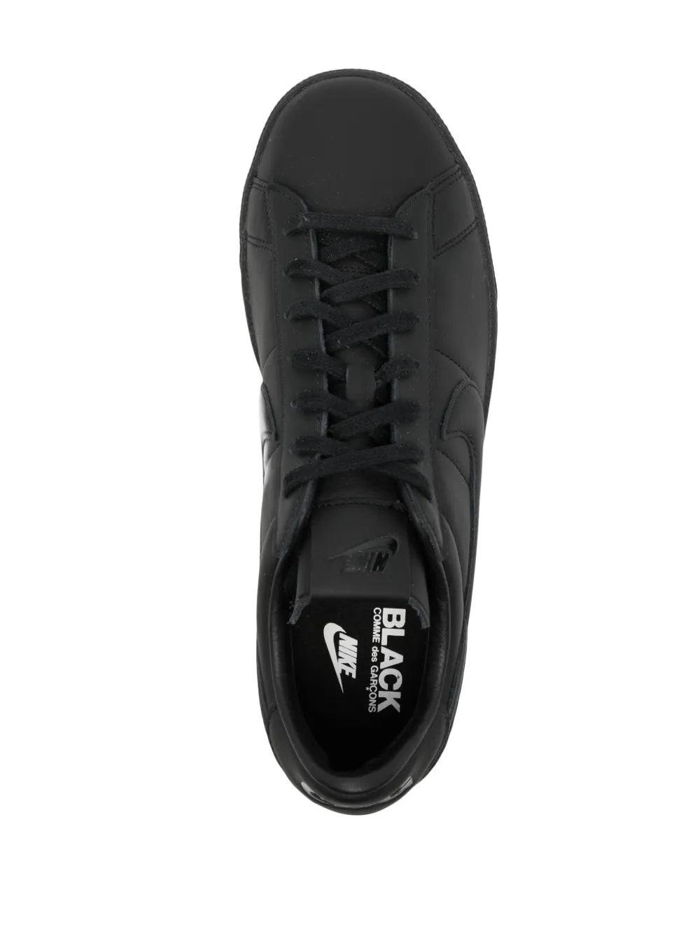 Black Comme Des Gar ns X Nike Lace-Up Leather Sneakers