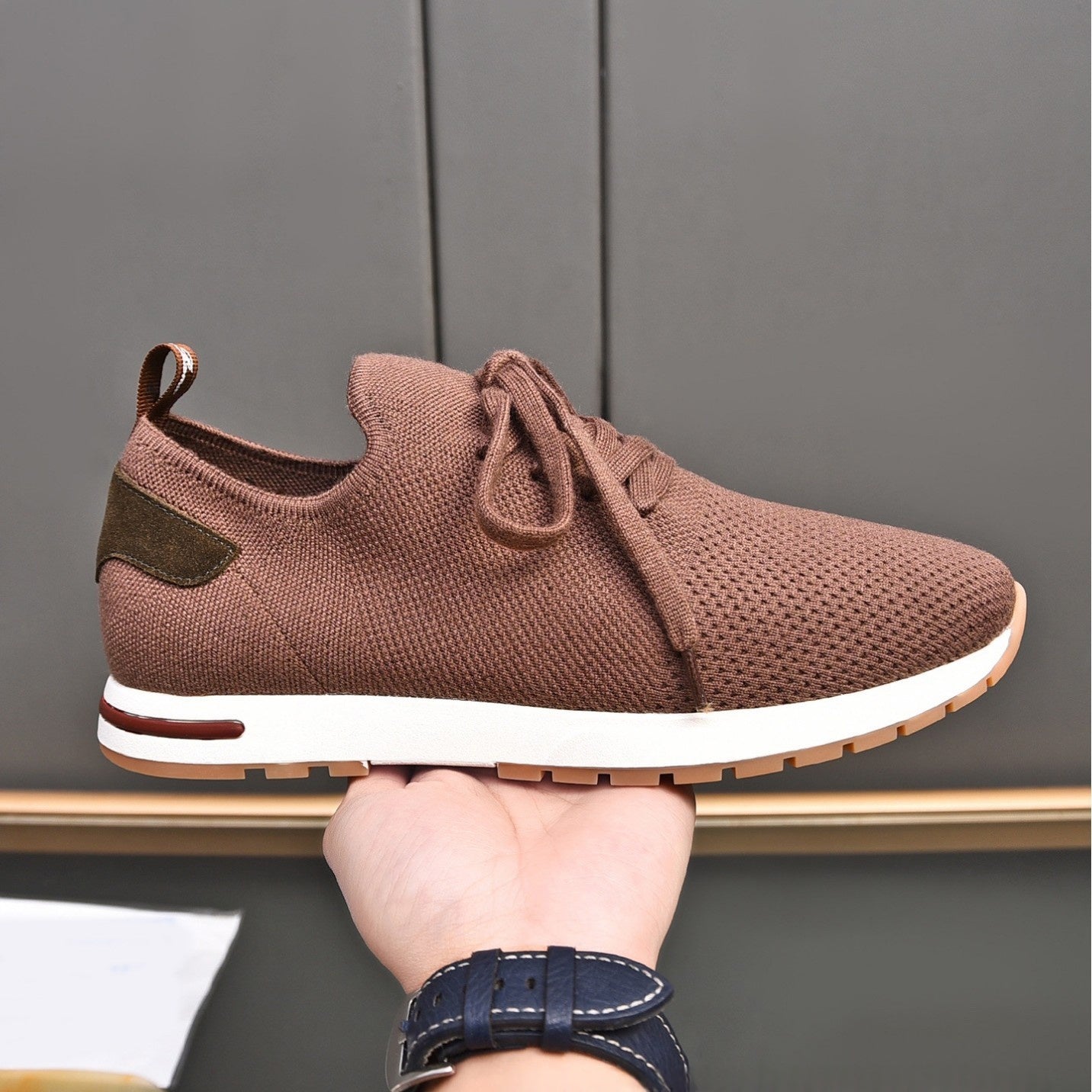 Knitted Sport Flyknit Mesh Mens Single-layer Shoes Outdoor Casual Footwear