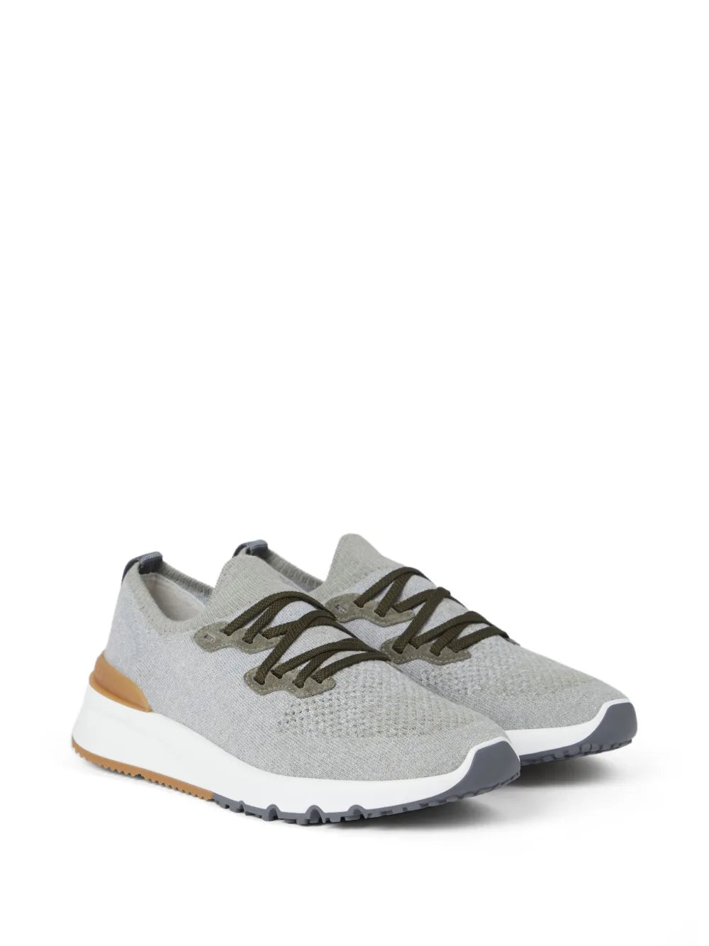 Brunello Cucinelli Logo-Print Cotton-Blend Sneakers
