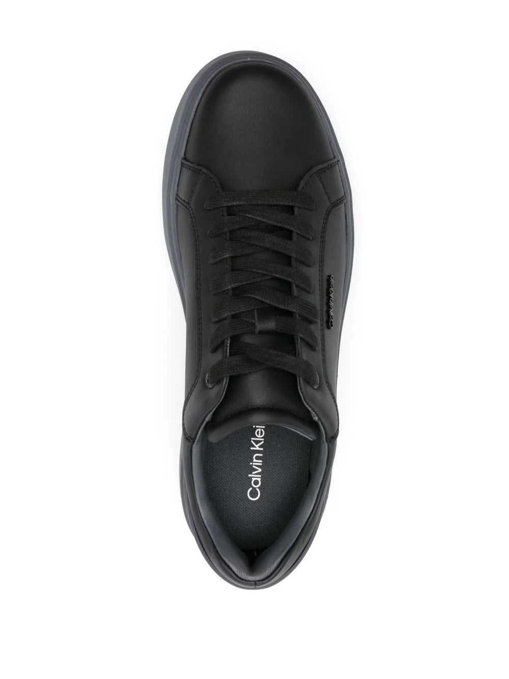 Calvin Klein Logo-Plaque Leather Sneakers