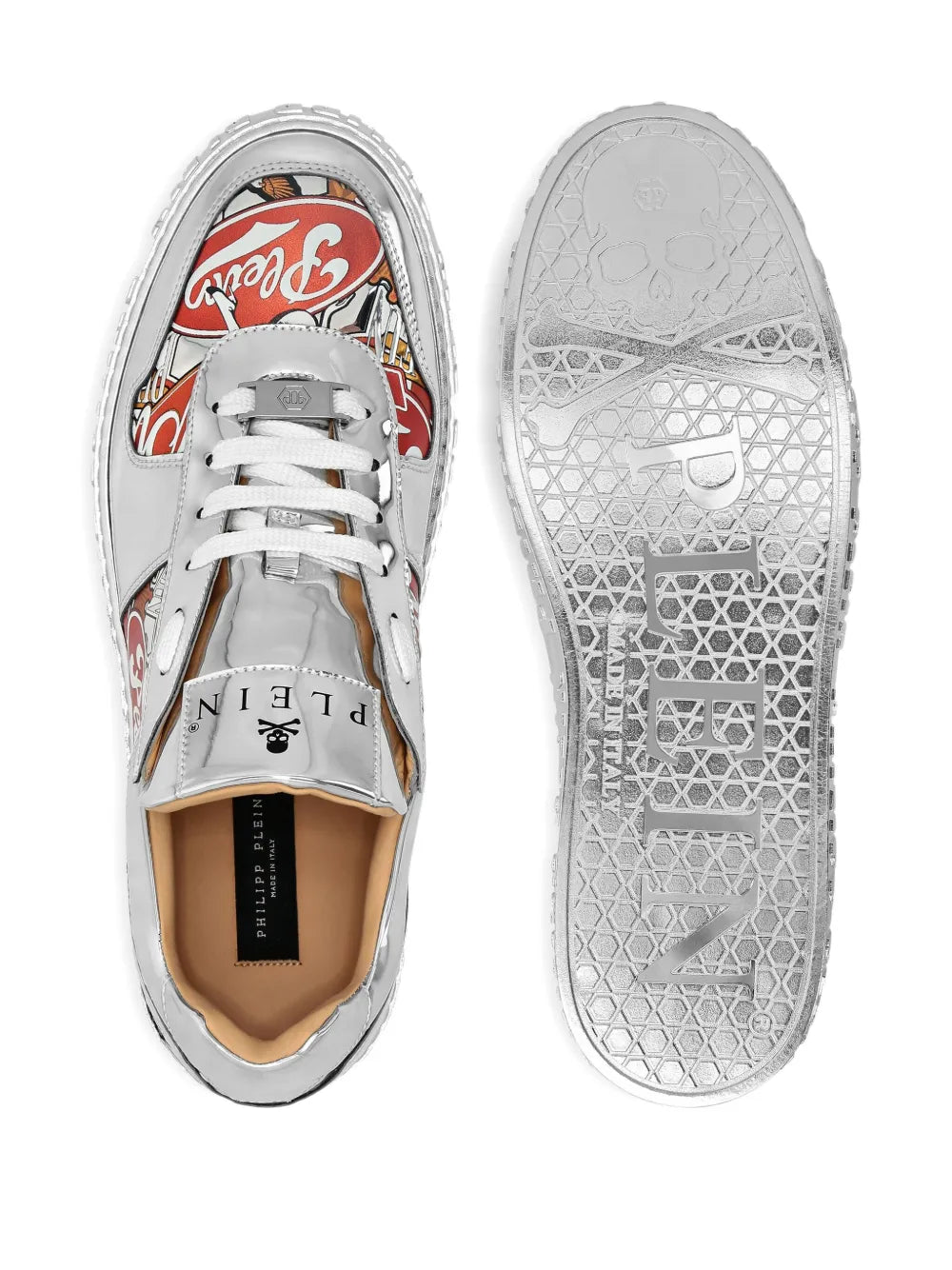 Philipp Plein Metallic Leather Eagle-Print