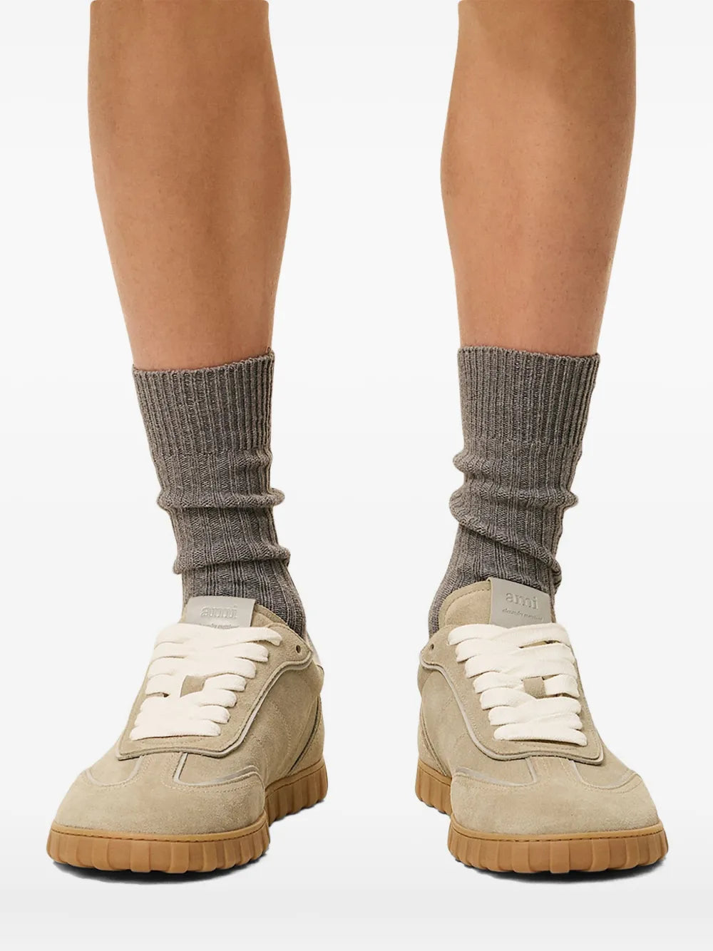 Ami Paris Step Leather Low-Top Sneakers