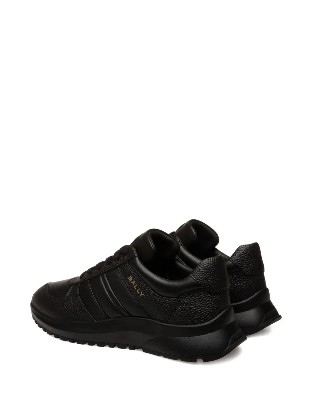 Bally Outline Grained Leather Ribbon Sneakers