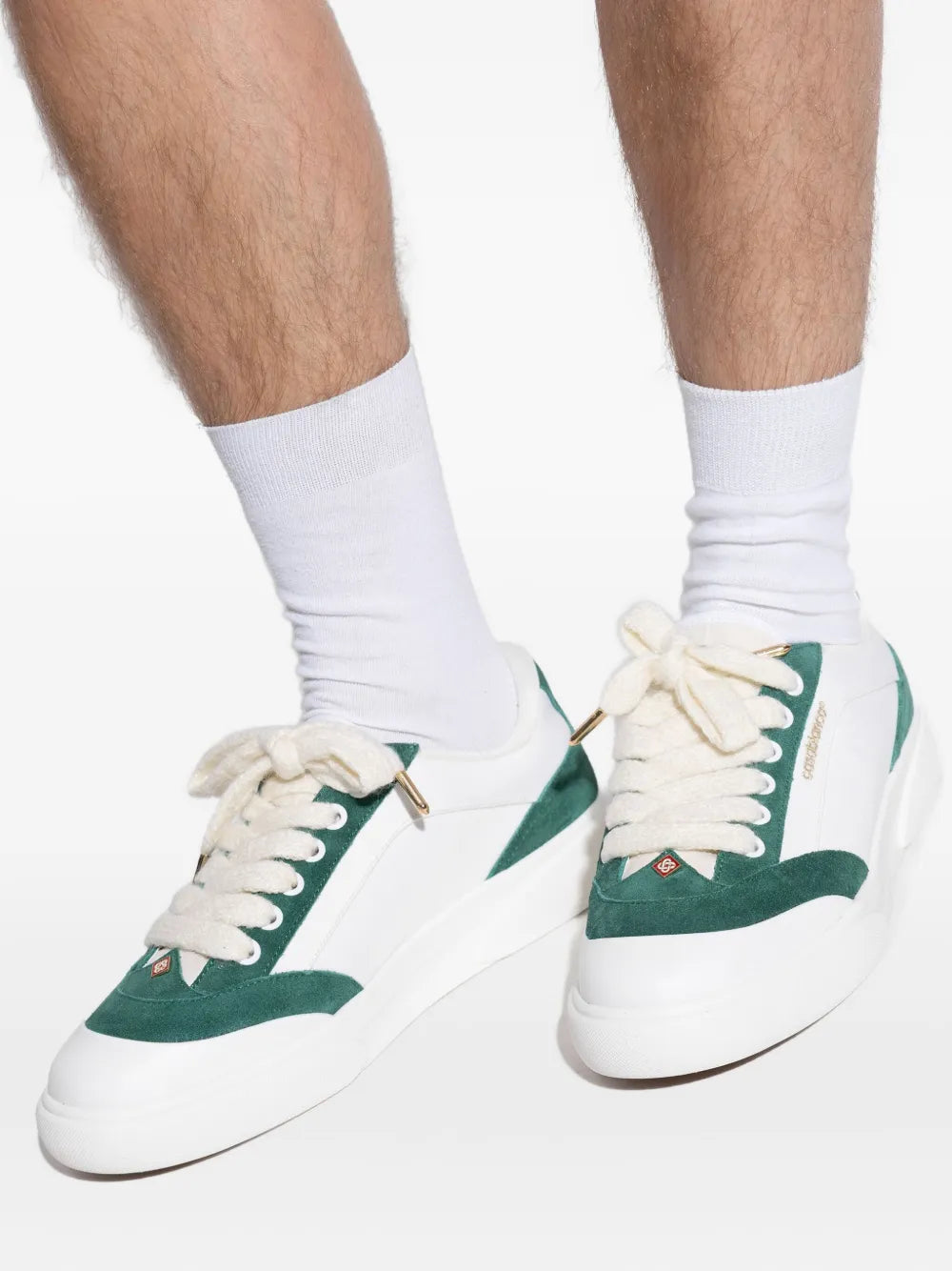 Casablanca Suede Leather Panelled Sneakers