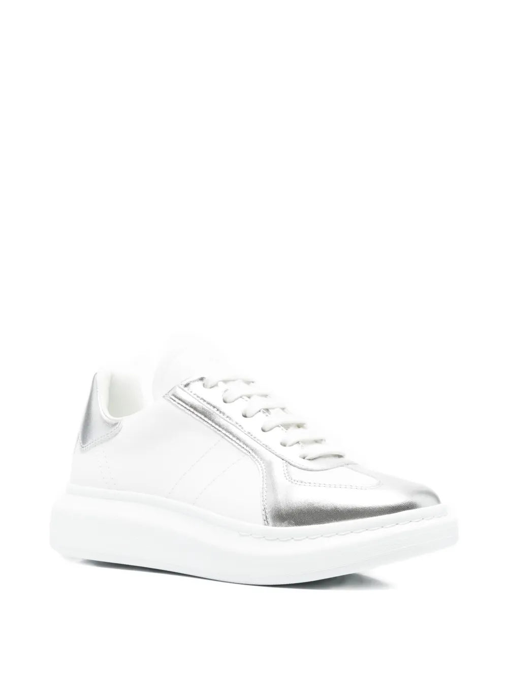 Alexander Mcqueen Oversized Metallic-Panel Leather Sneakers