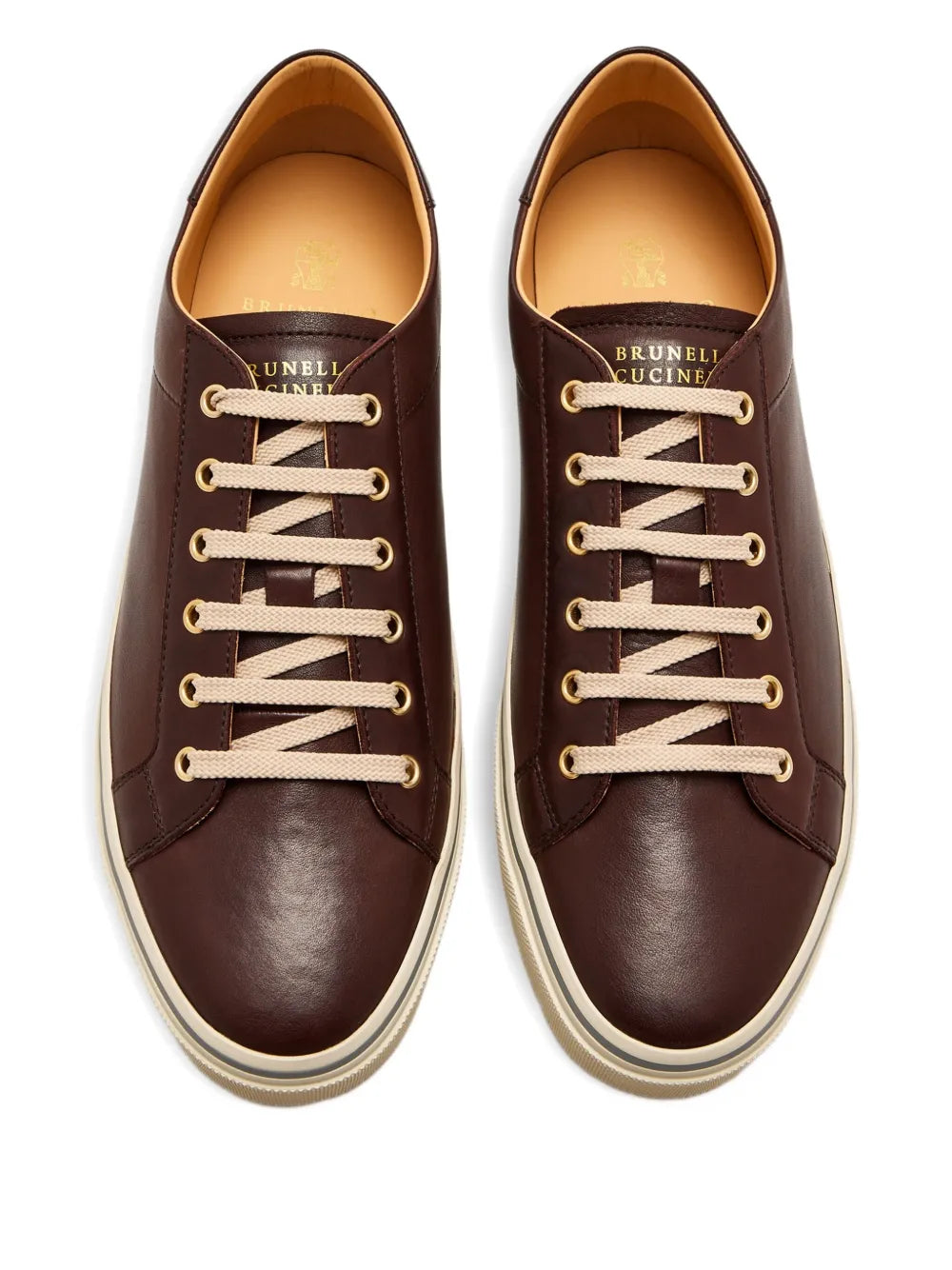 Brunello Cucinelli Lace-Up Leather Sneakers